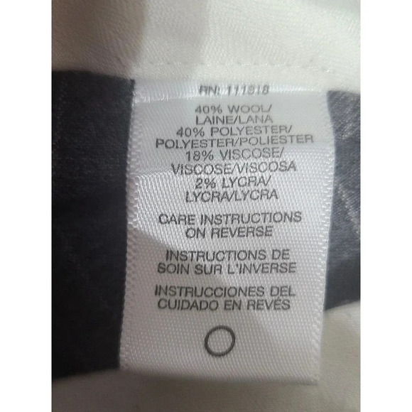 Michael Kors Wool Blend Pants Slacks Womens 12 Gray Pinstripes Wide Straight Leg - Picture 6 of 6